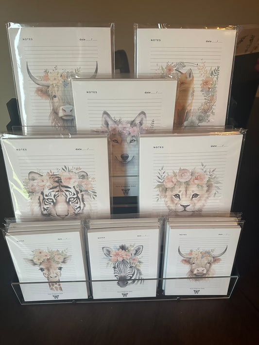📦 Wholesale Notepads – Cute Watercolor Animals with Lined Pages